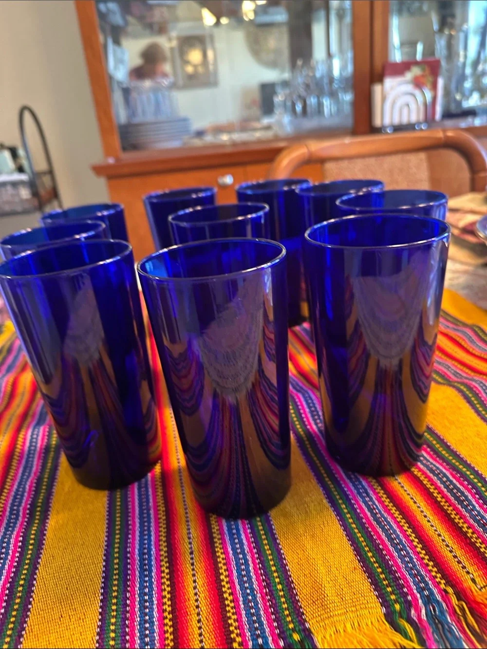Cobalt Blue Glass Tumbler Set - Durable Everyday Drinkware